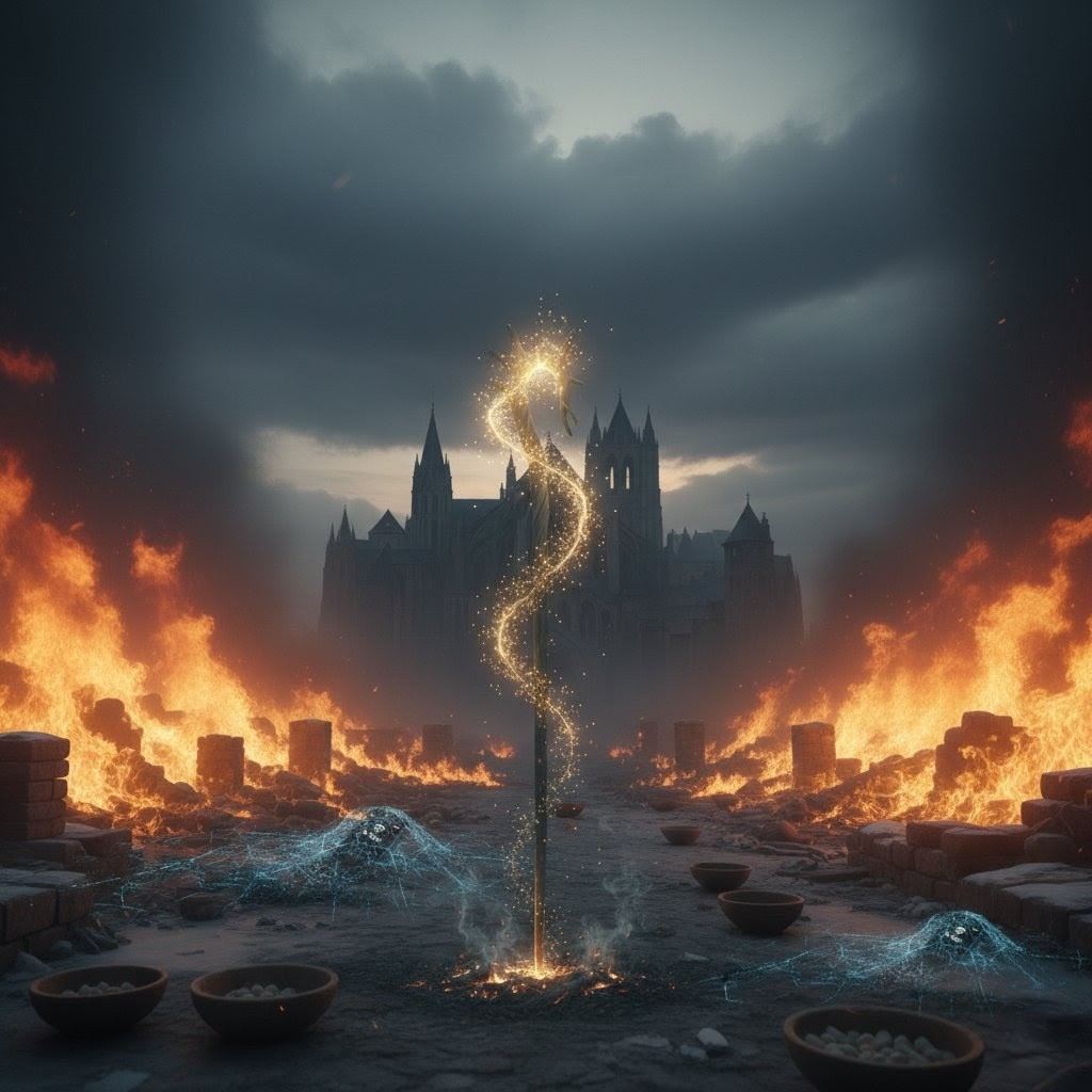 Inquisition fire and persecution scene