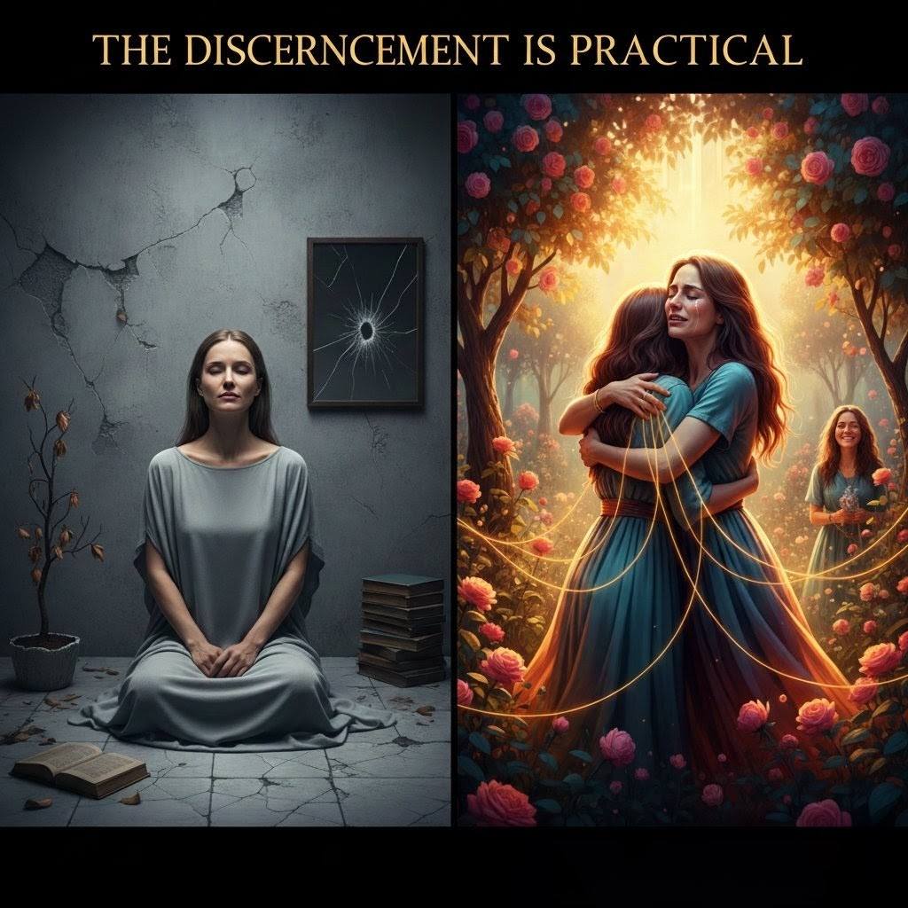 Figure embracing intense emotion as transformative gateway