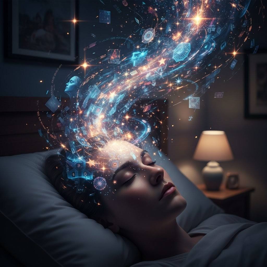 Abstract representation of thin line between hypnagogia and psychosis