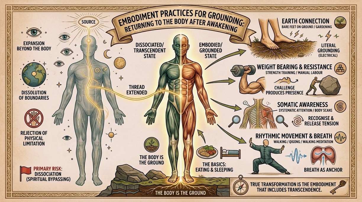Bare feet connecting with earth, electrical grounding visualization