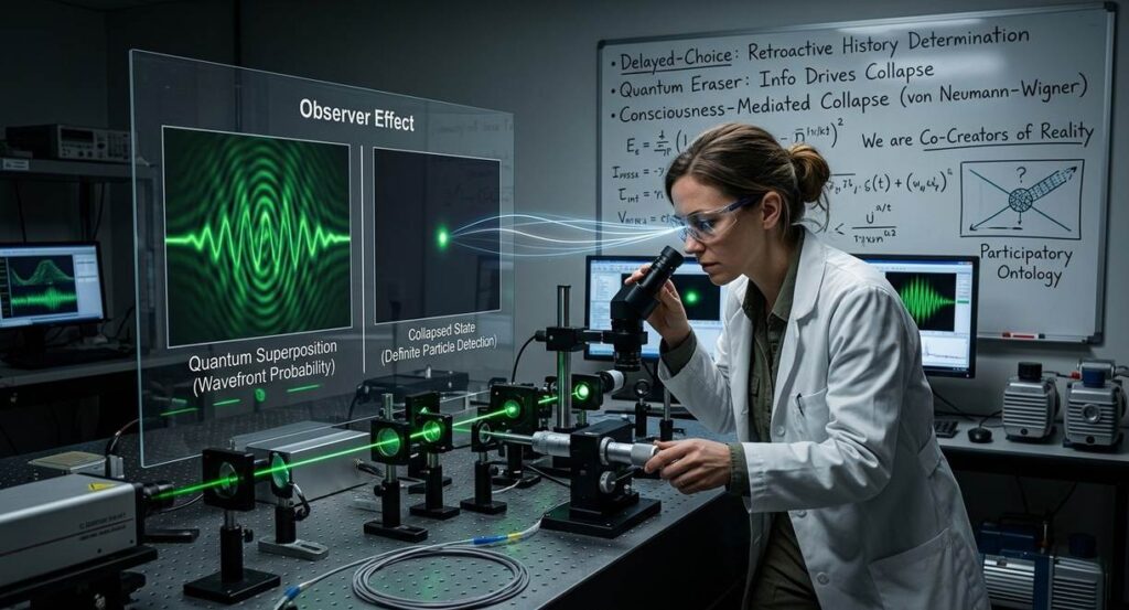 Laboratory quantum superposition experiment with wave interference patterns