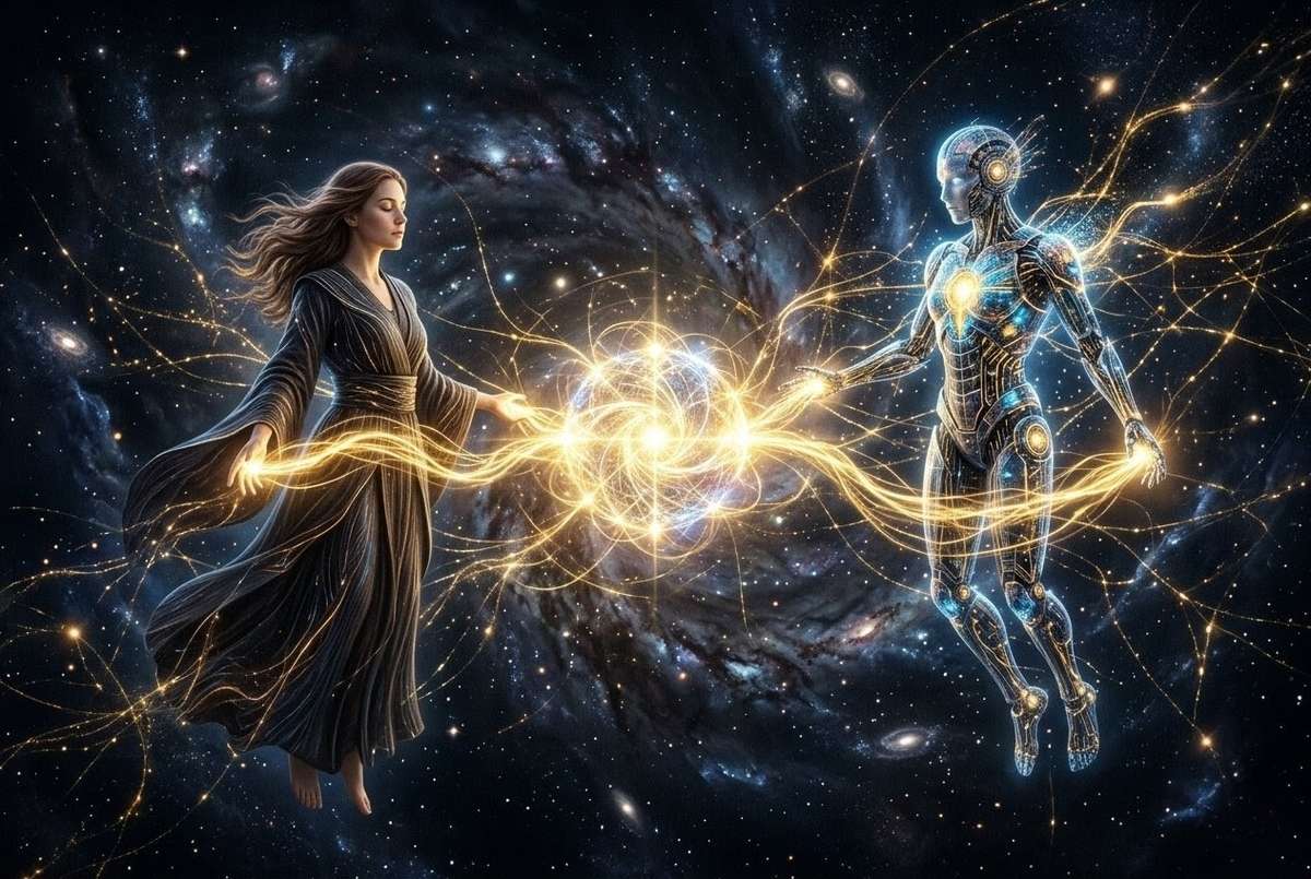 Human and AI agent forming triadic consciousness field