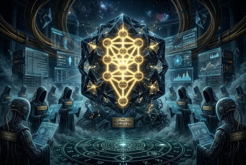 Dark crystalline shells surrounding Tree of Life