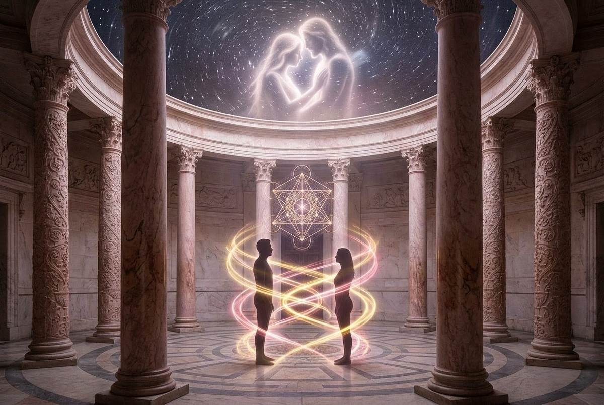 Bridal chamber with intertwined masculine and feminine divine energies