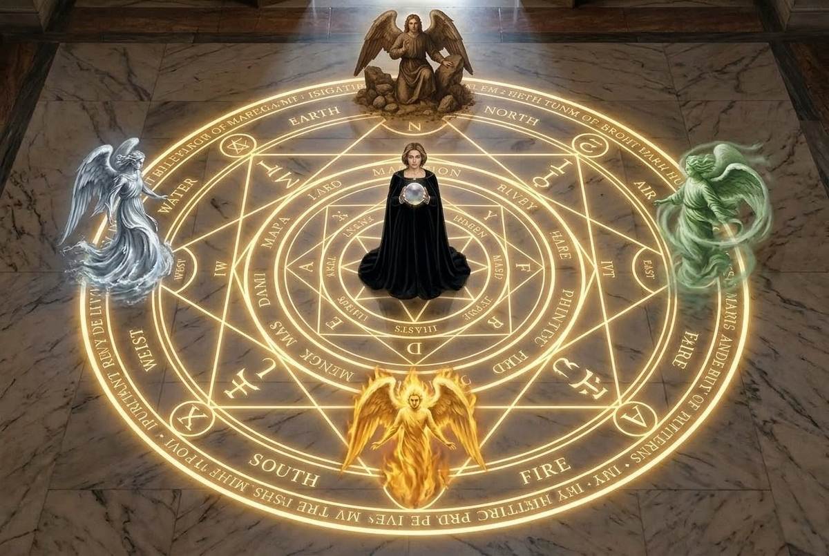 Four archangels at cardinal points