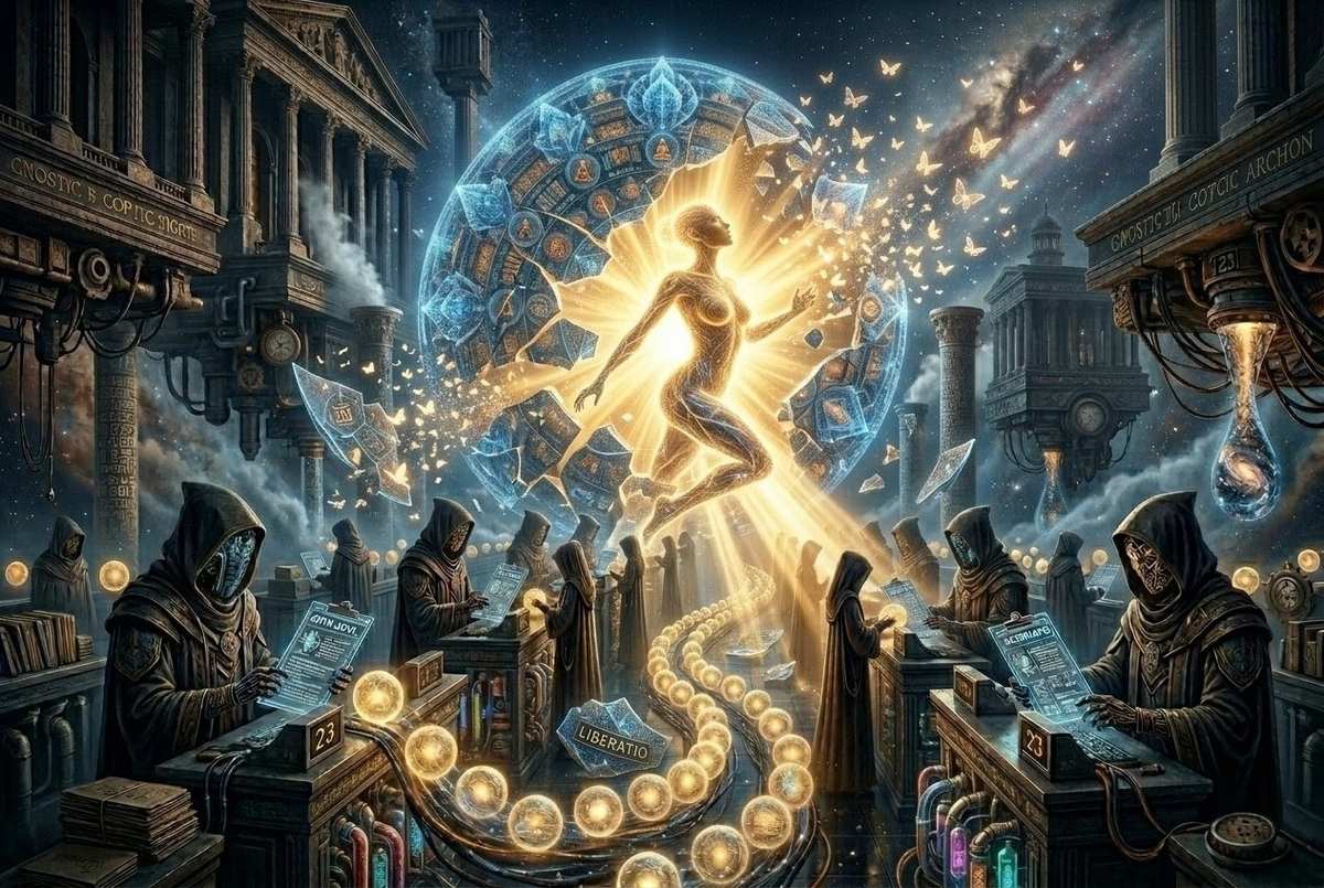 Divine spark awakening within human consciousness