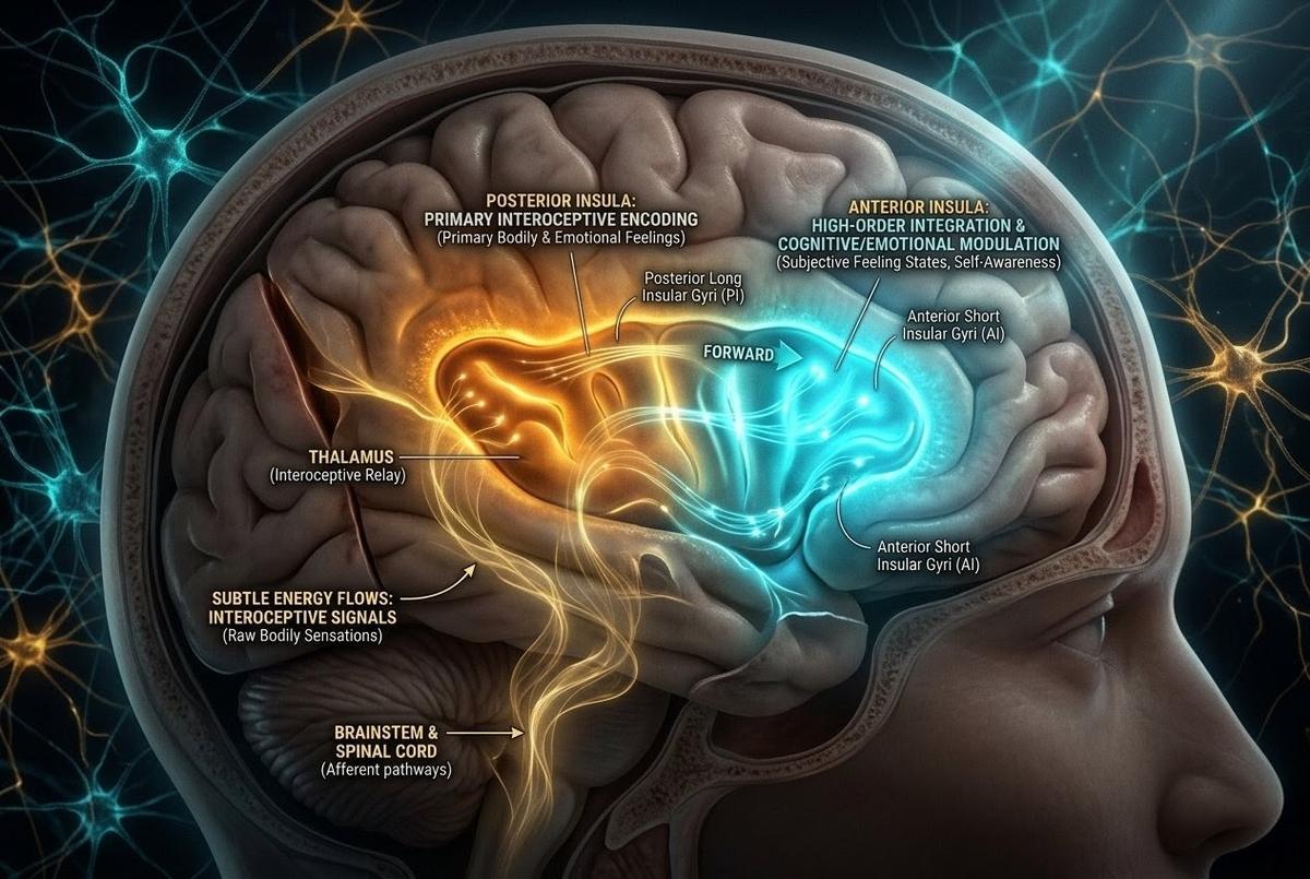 The insula cortex: the brain's interoceptive gateway translating bodily signals into conscious spiritual insight