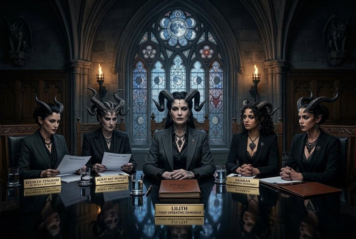 Four demonic queens in corporate hierarchy formation