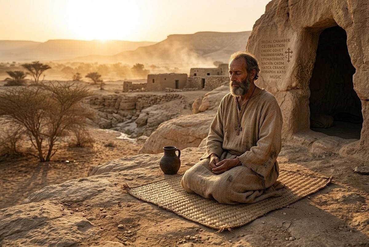 Ancient Egyptian ascetic practices showing fasting vigil and celibacy as spiritual training against flesh