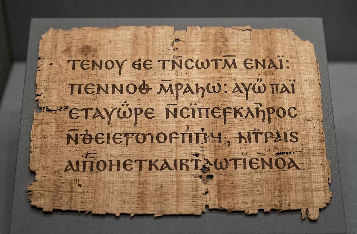 Coptic papyrus from Nag Hammadi Codex VI showing the Concept of Our Great Power text