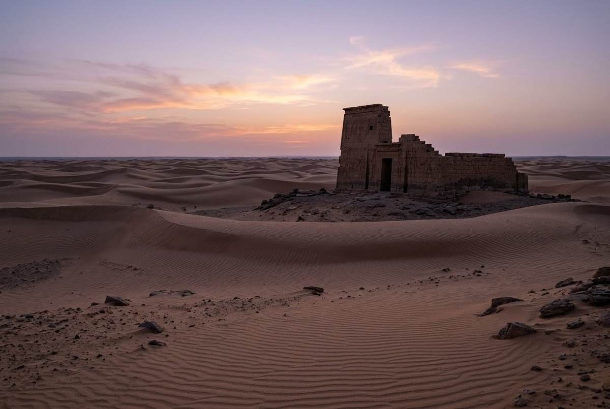 Contemplative desert landscape of Upper Egypt where Nag Hammadi texts were buried