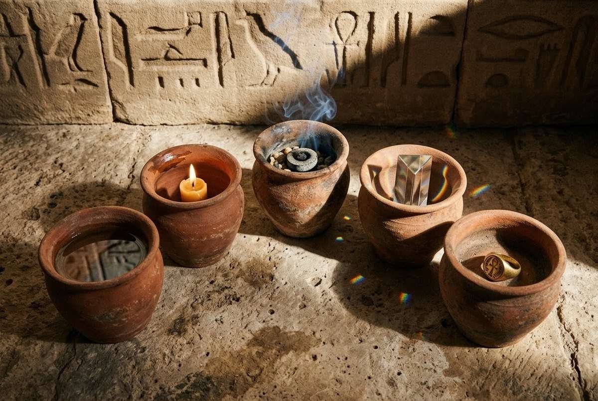 Ancient ritual vessel with five-fold markings representing the Sethian baptismal seals of NHC XIII