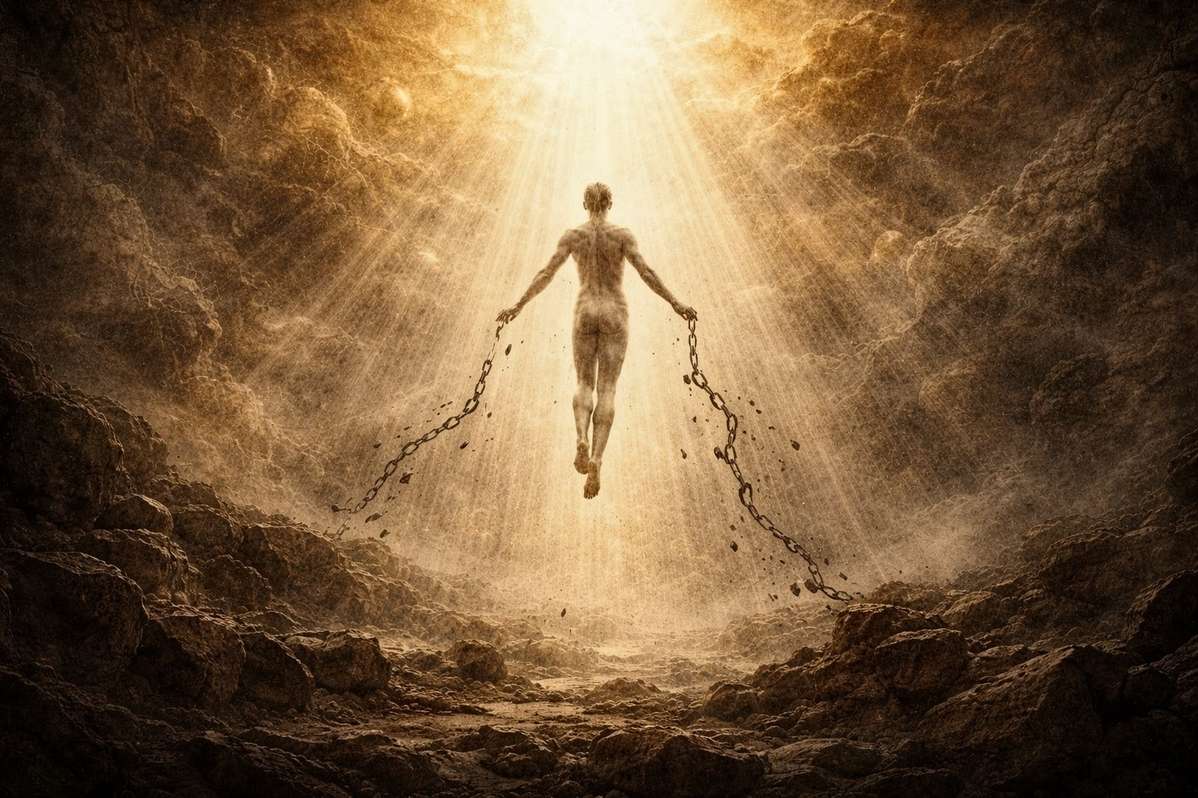 Ancient artistic vision of spiritual restoration to the divine pleroma beyond material creation