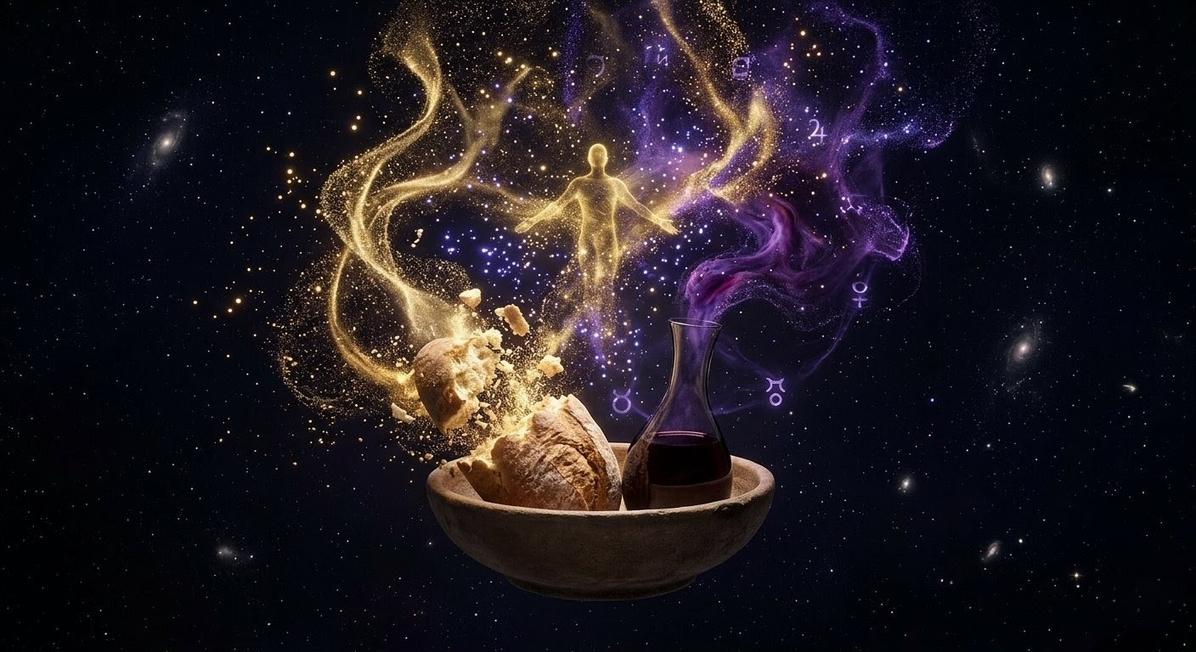 Material substances transforming into luminous spiritual light