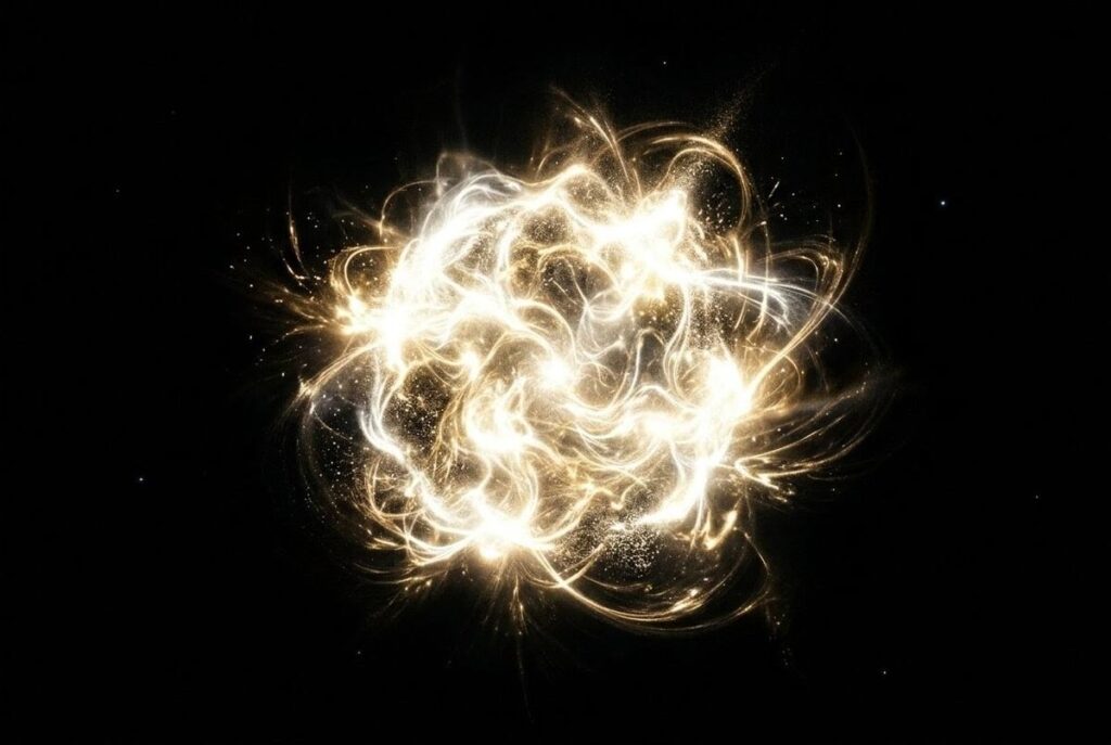 Abstract representation of the Great Power as silent luminous potential beyond cosmic forms and personal deity