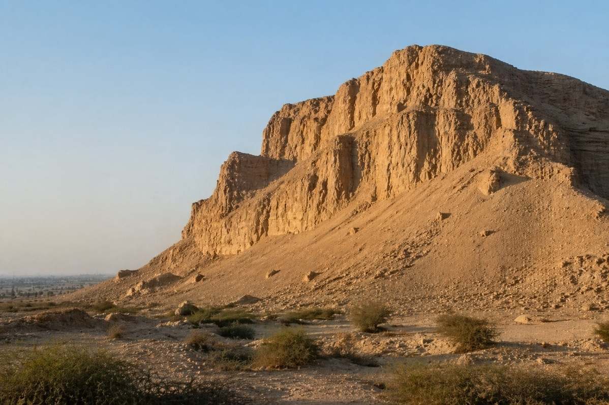 The Jabal al-Tarif cliffs near Nag Hammadi where Codex VIII was discovered