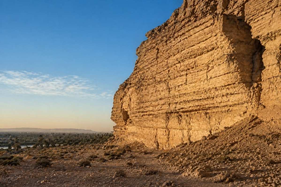 Jabal al-Tarif cliff face in Upper Egypt near Nag Hammadi discovery site