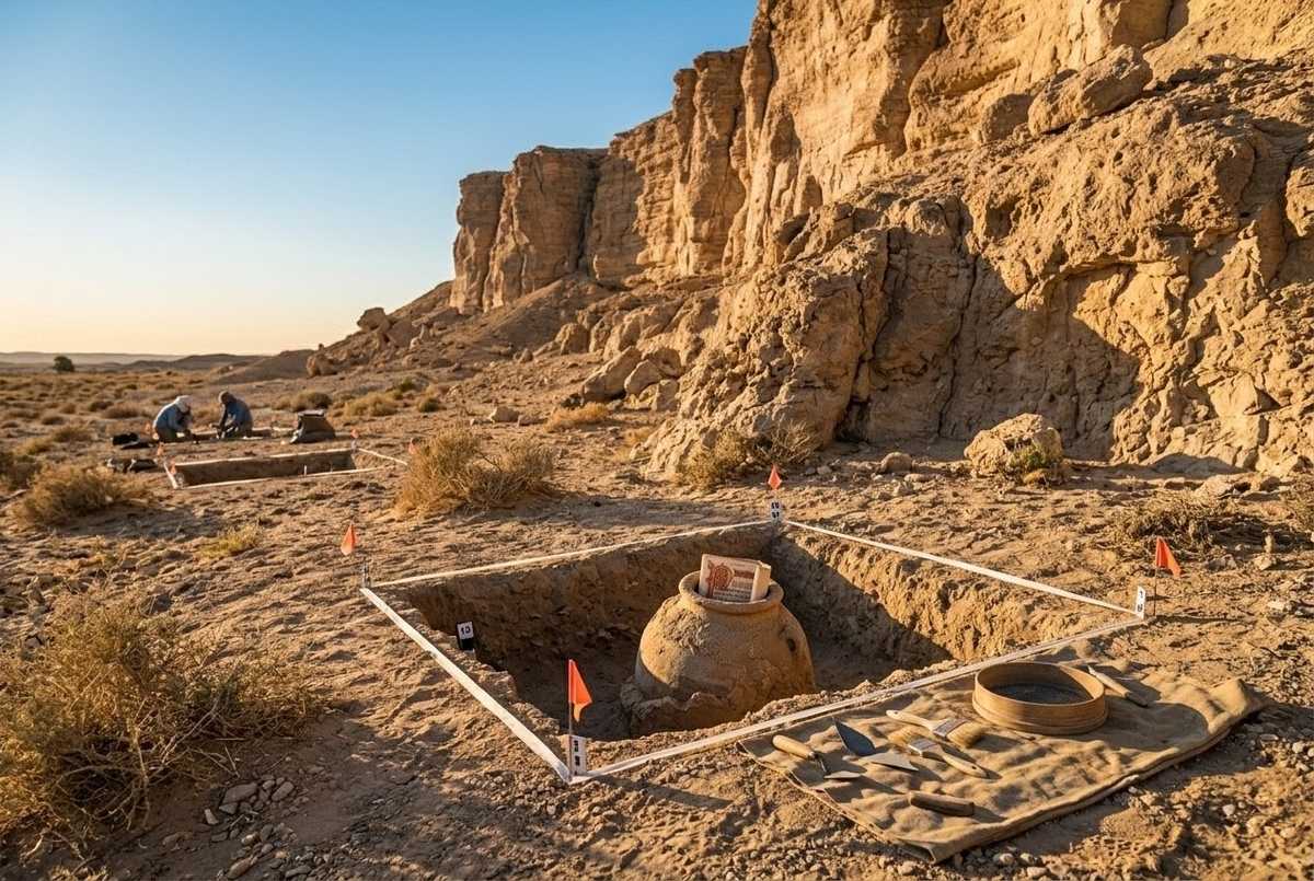 Nag Hammadi burial site showing the jar location at Jabal al-Tarif