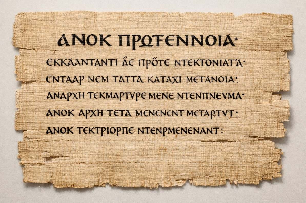 Opening lines of Trimorphic Protennoia from Nag Hammadi Codex XIII