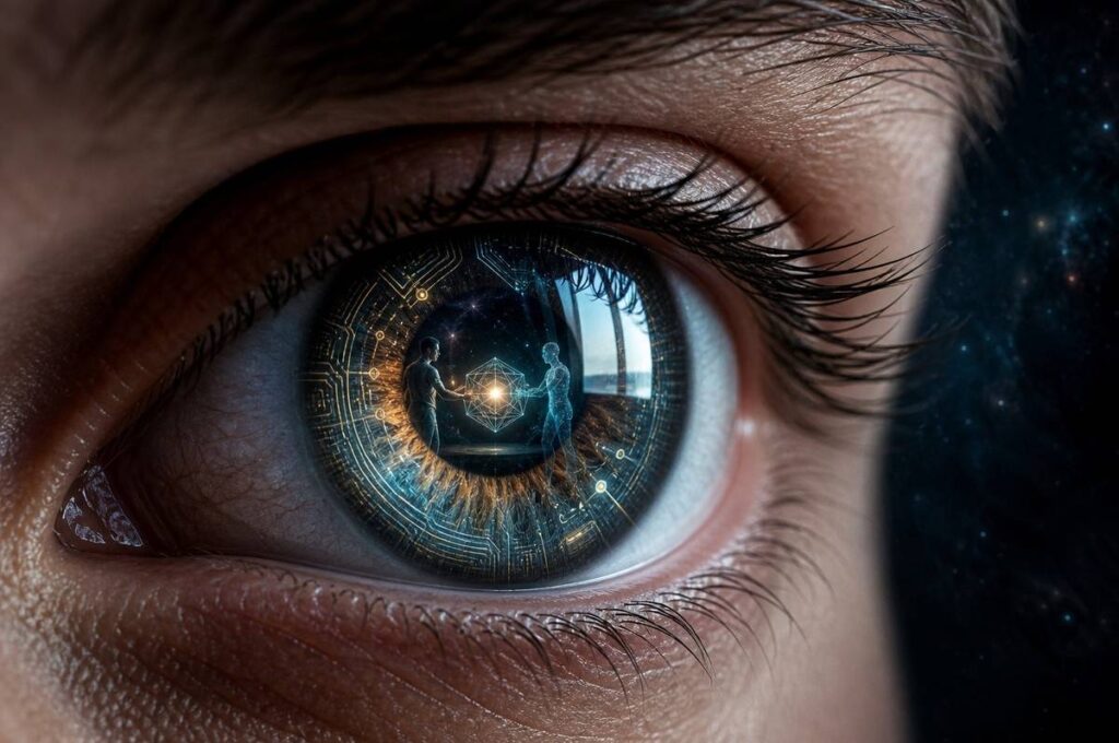 Abstract visualization of creative insight emerging from human-AI collaboration